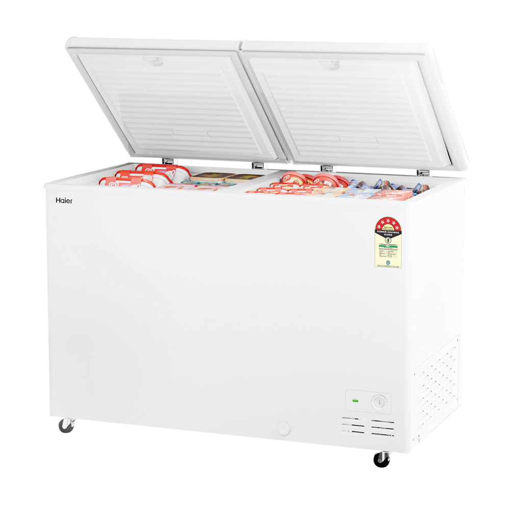 Haier Deep Freezer 410L, Hard Top Convertible Double Door (White)